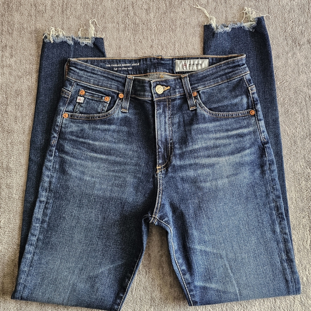 AG Denim Adriano Goldschmied The Farrah High-Rise Skinny Ankle Jeans Size 27R